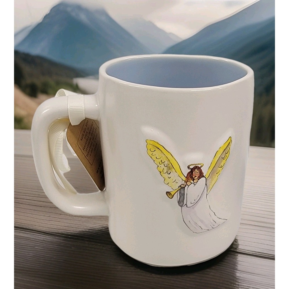 NEW Rae Dunn "Glory In‎ The Highest" Angel Holy Christmas Holiday Coffee Mug